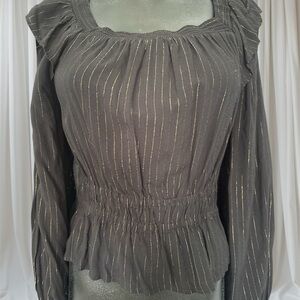 Target Black Blouse with Gold Stripes